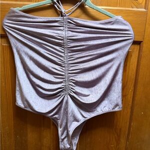 Free People Lavender Satin Bodysuit